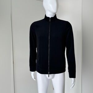 John Varvatos U.S.A. Wool Blend Zip Up Jacket Black Mock Neck Size S